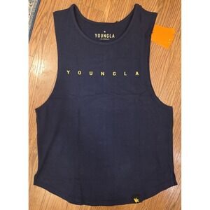 YoungLA Tank Top Mens Size S Navy Blue Fitness Bodybuilding Gym 332 Athletic NEW